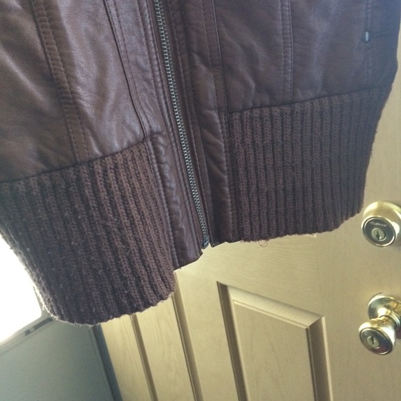 Brown Vegan Leather Jacket - Picture 7 of 7